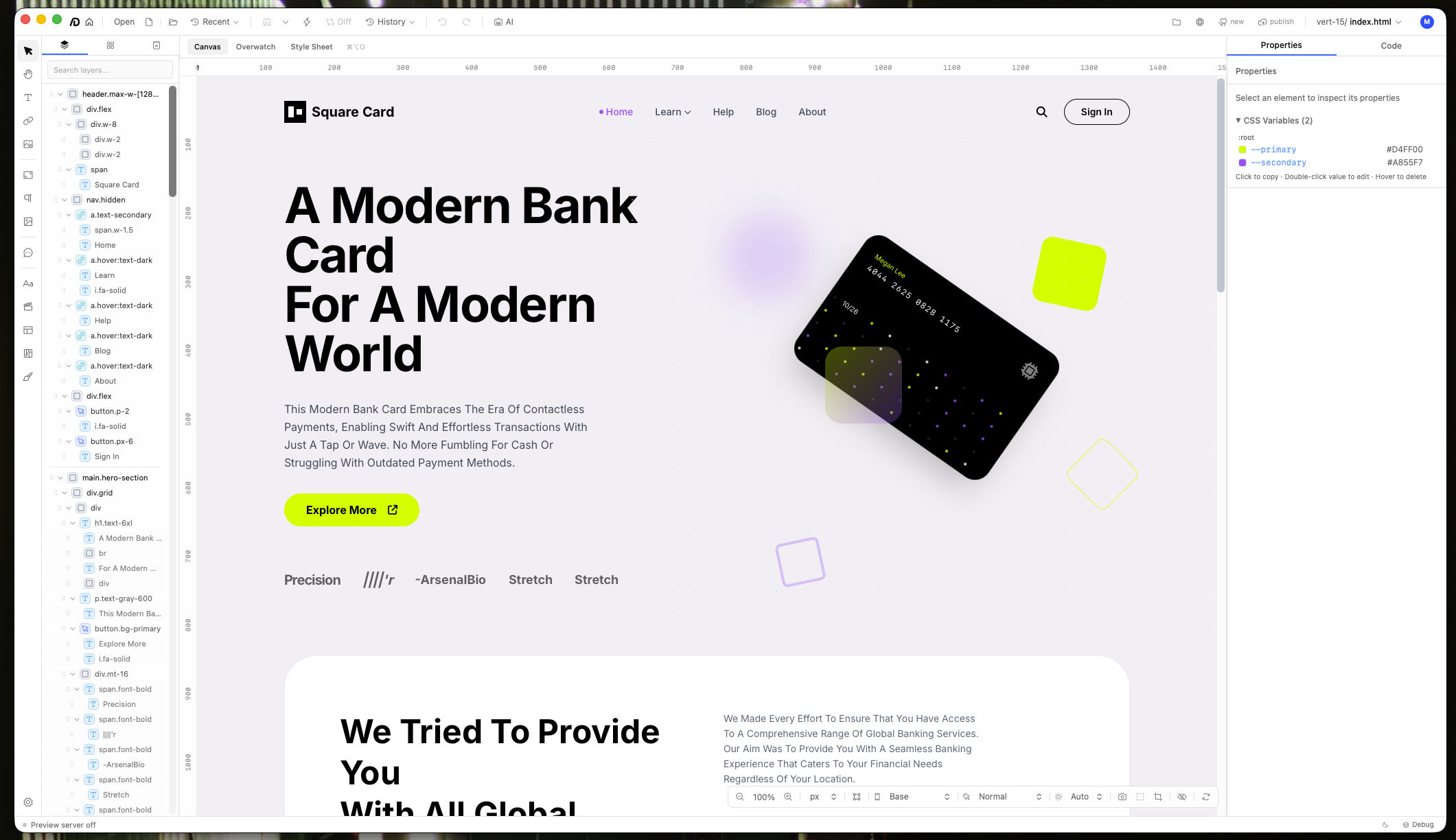 Backdraft editor with canvas and code panel