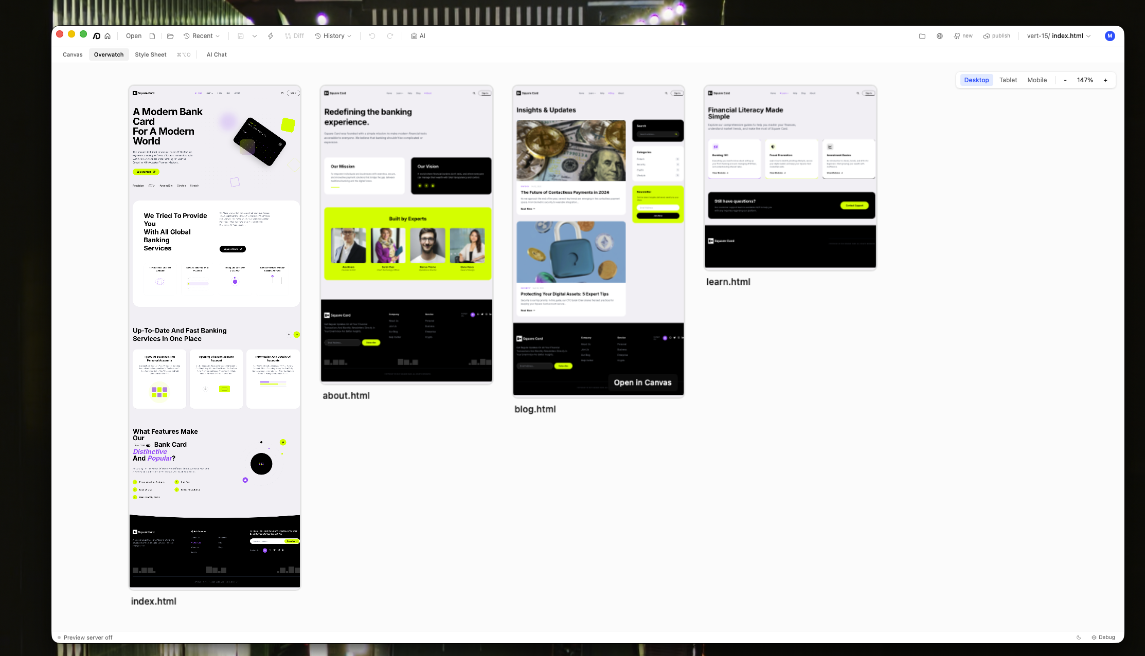 Backdraft Overwatch all pages view