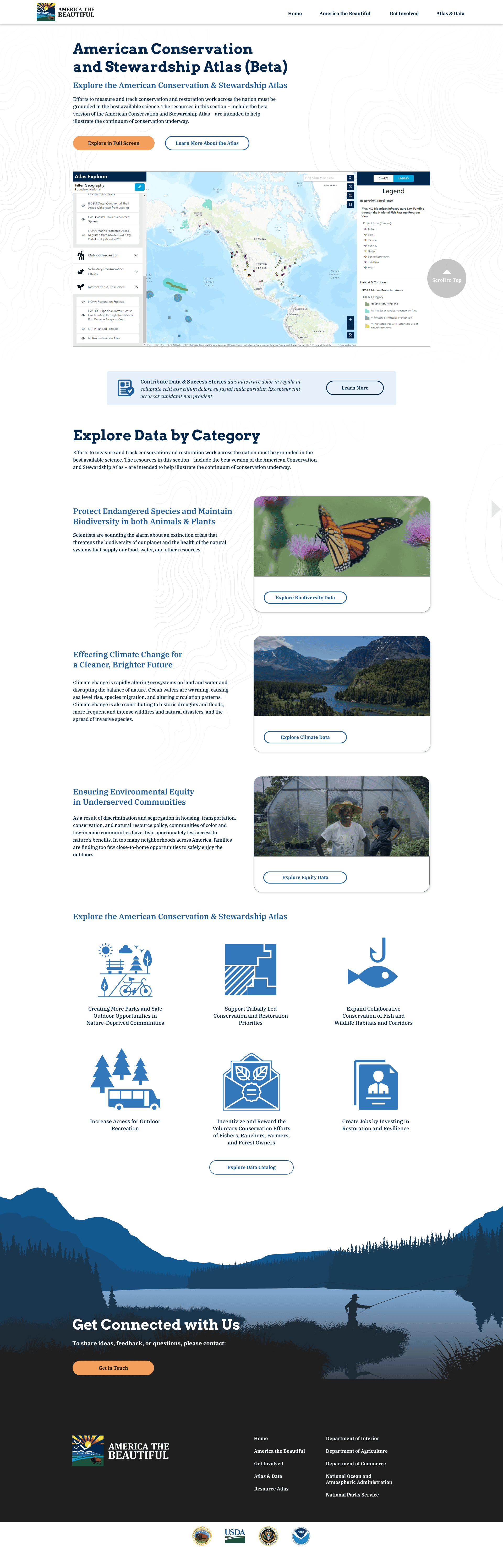 Conservation.gov atlas mapping page with GIS layers
