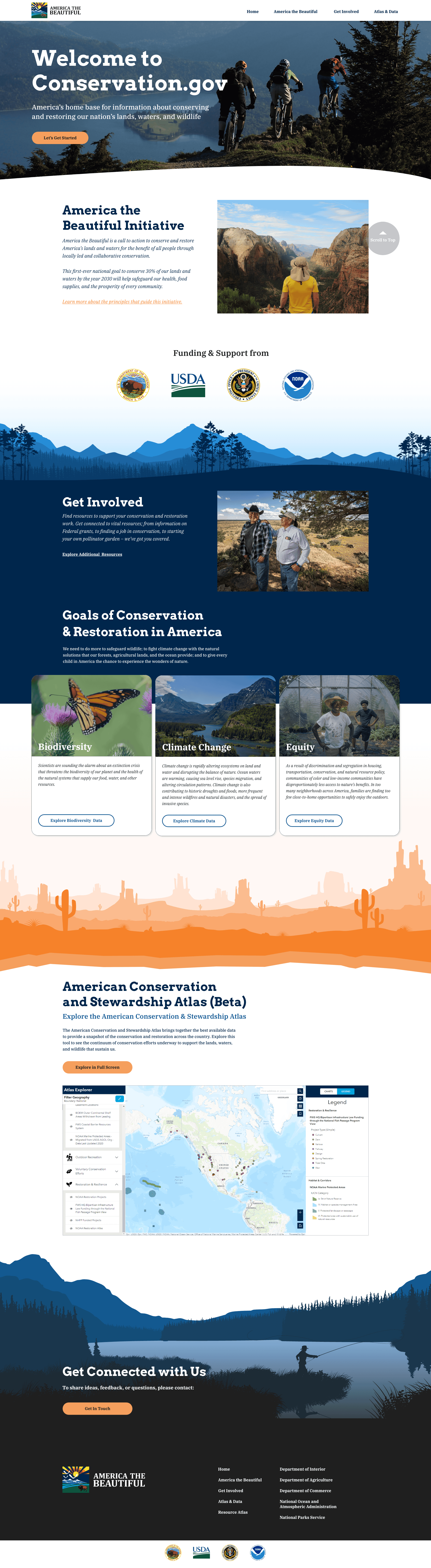 Conservation.gov homepage design
