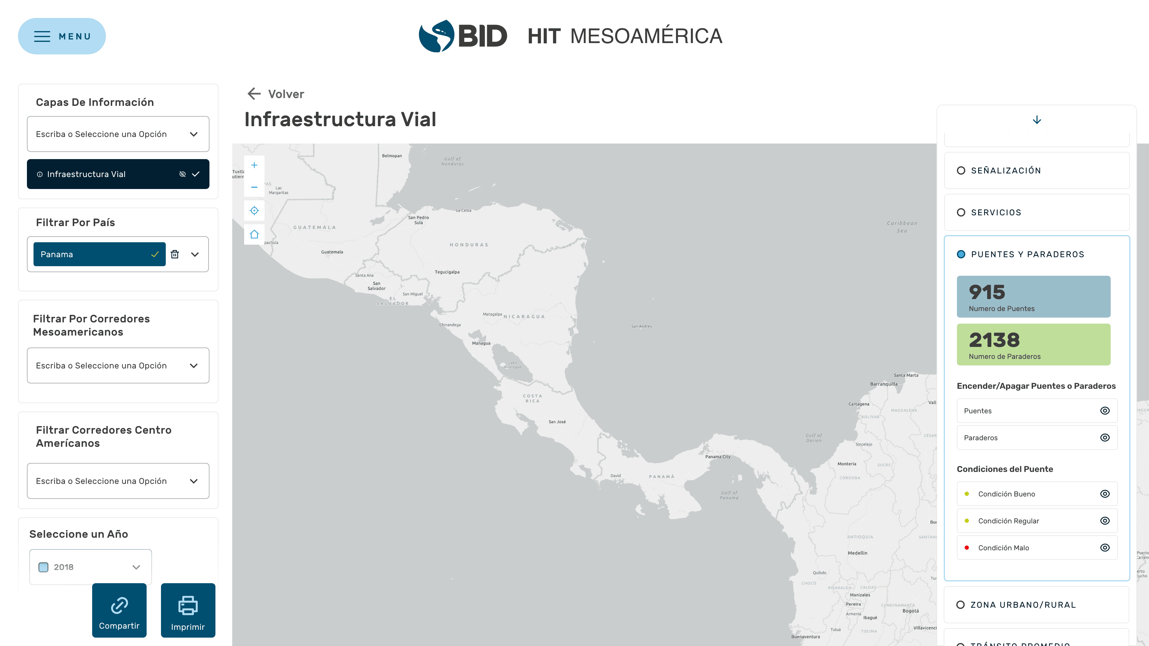 IDB bridge route visualization