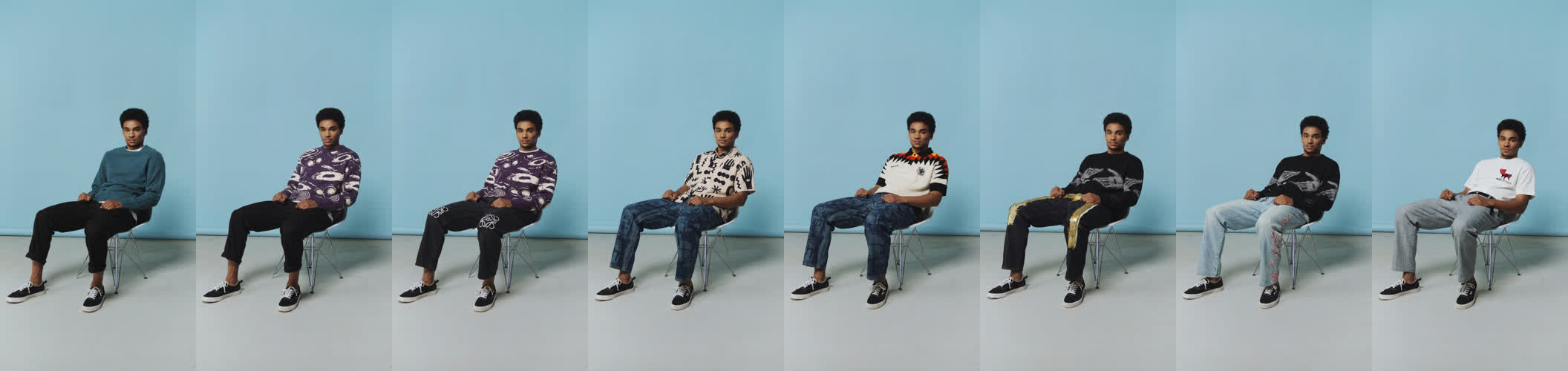 Six frames from the video sequence showing the subject across the full take