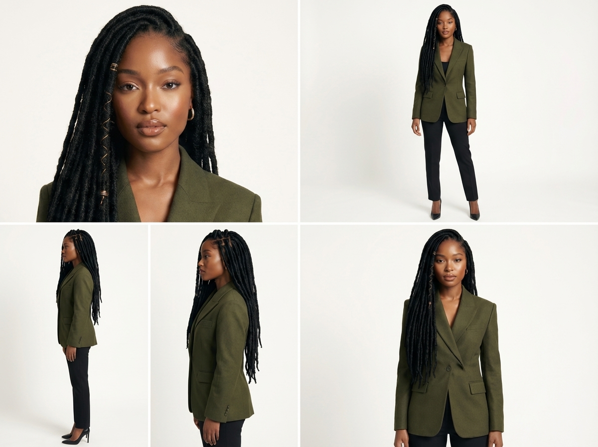 Avatar grid — multi-angle composite used as subject reference