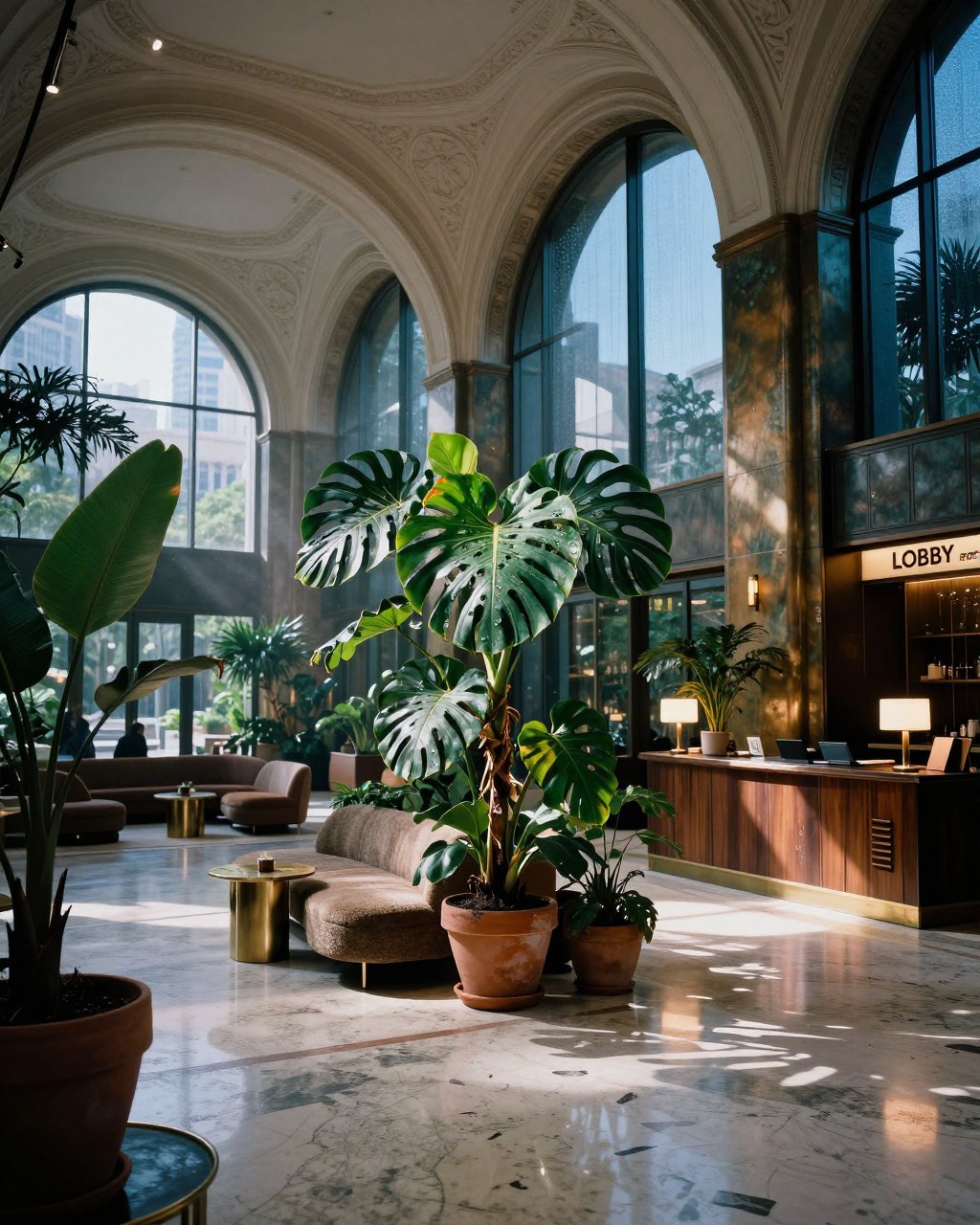 Z-Image Turbo generation: Photorealistic editorial architectural photography of a grand hotel lobby interior within…