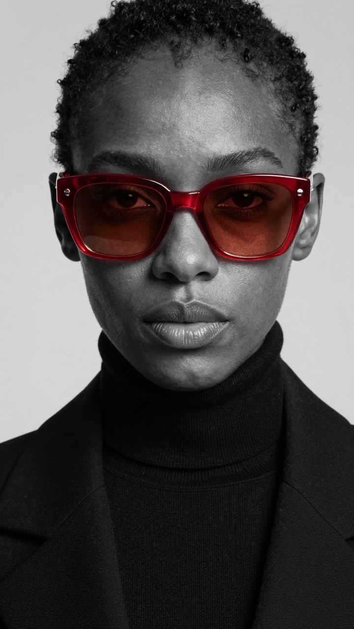 Z-Image Turbo generation: A studio-style close-up editorial portrait of a black woman with strong, well-defined faci…