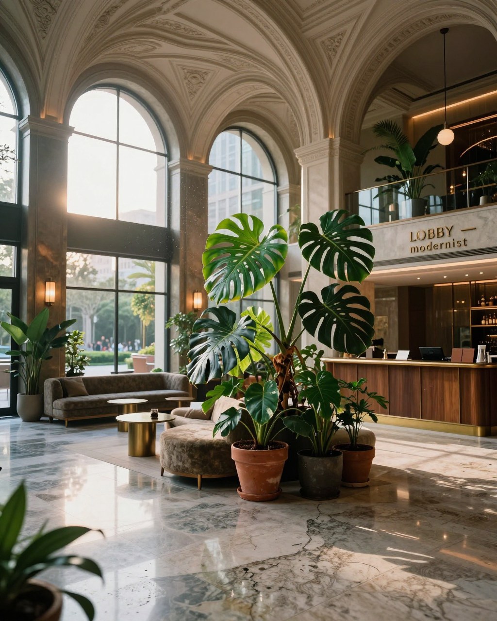Z-Image Turbo generation: Photorealistic editorial architectural photography of a grand hotel lobby interior within…